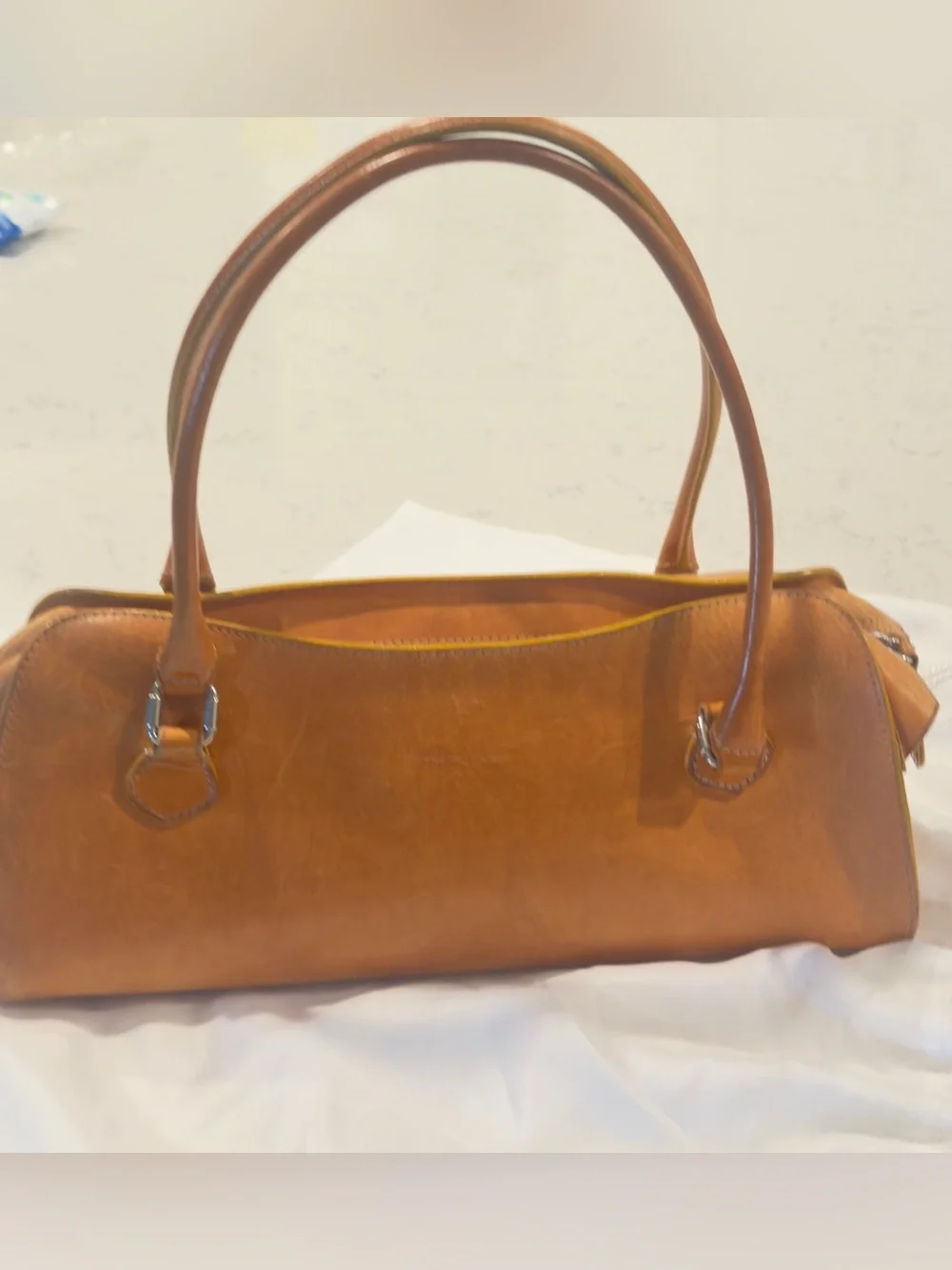 Vintage Dooney & Bourke East/West Top Zip Leather Bag from Alto Collection